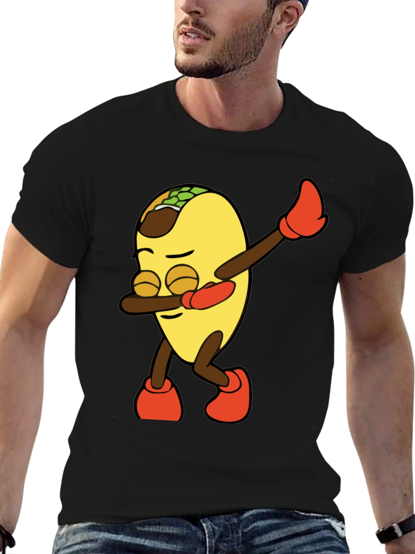 Dabbing Taco Graphic Tee - Mens Black T-Shirt