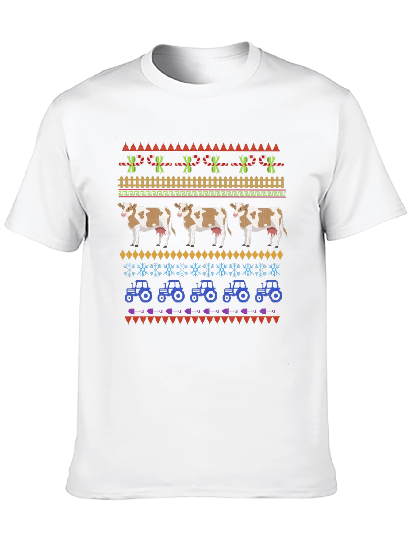 Novelty Cow & Tractor Graphic Tee