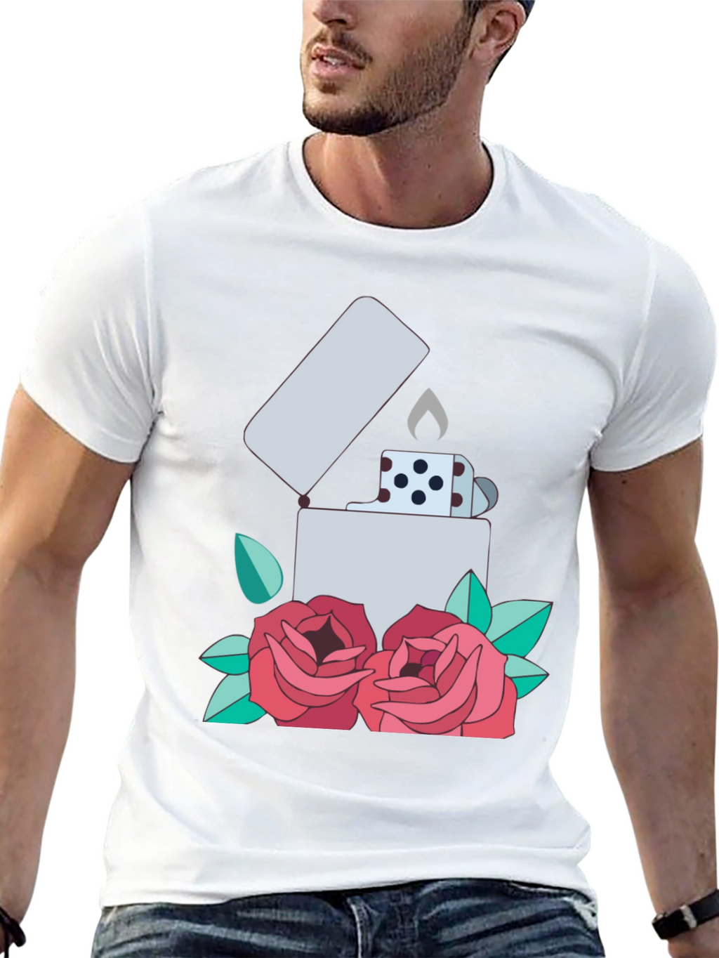 Lighter & Roses Graphic T-Shirt