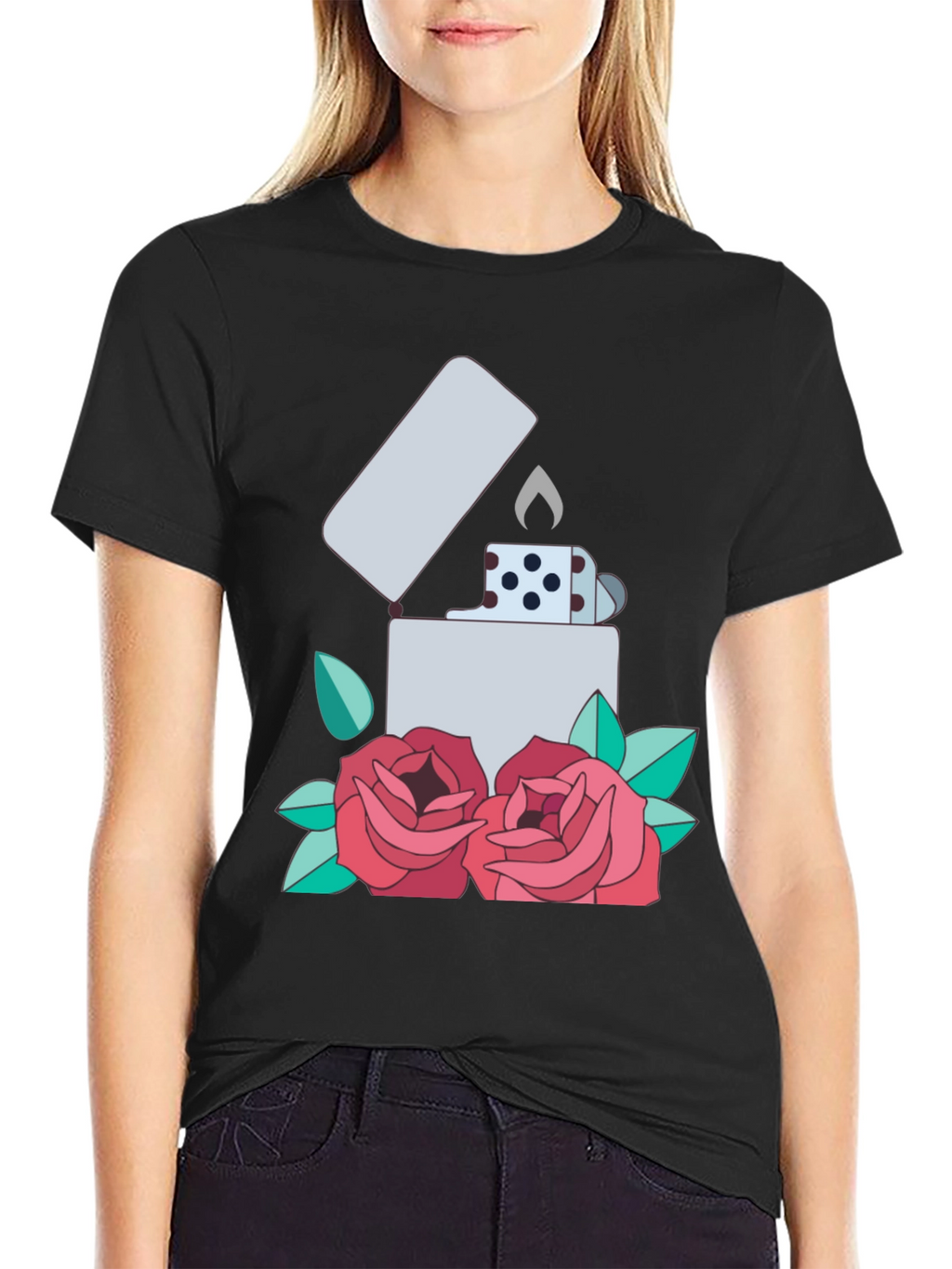 Lighter & Roses Graphic T-Shirt