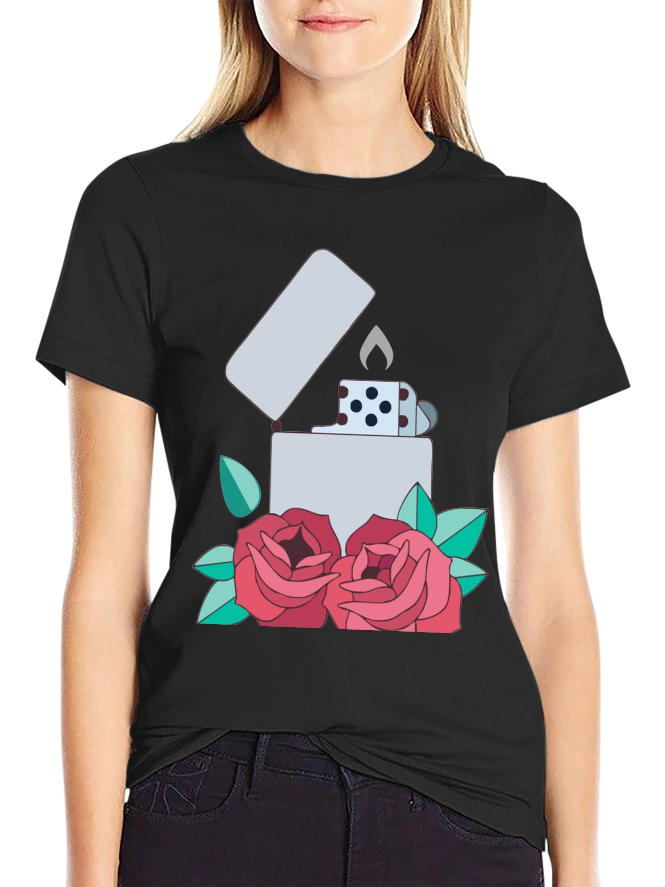 Lighter & Roses Graphic T-Shirt