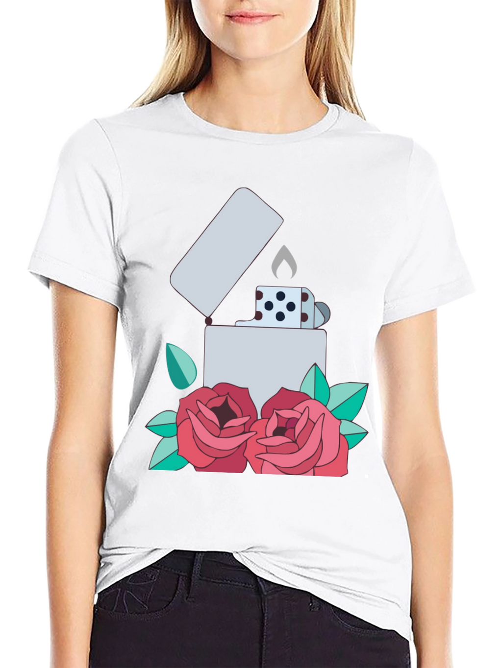 Lighter & Roses Graphic T-Shirt