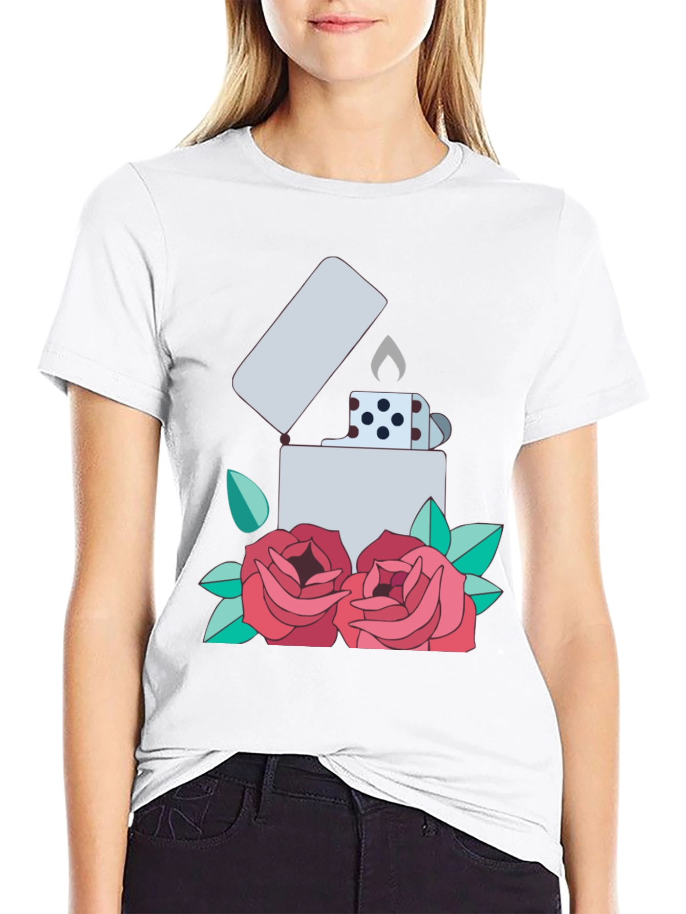 Lighter & Roses Graphic T-Shirt