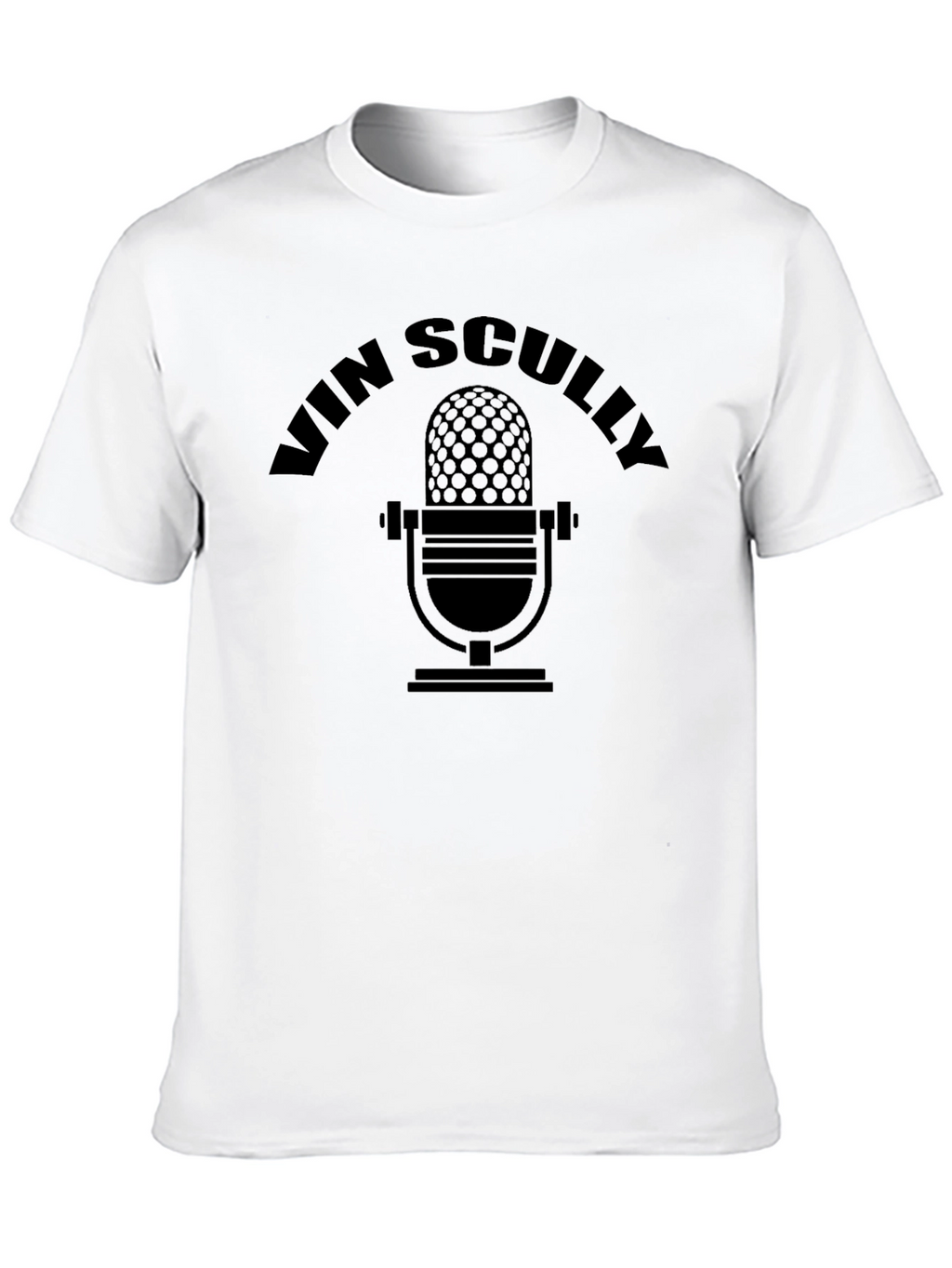 Vin Scully Microphone T-Shirt - Classic Broadcaster Tee