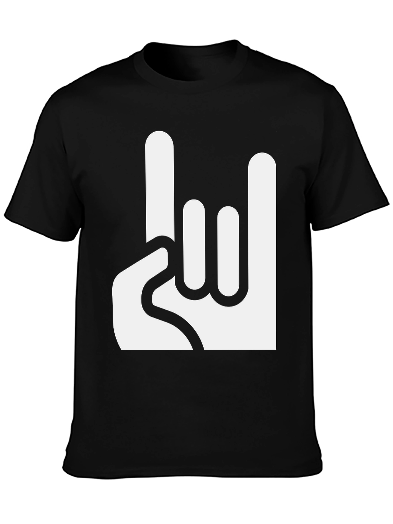 Rock On! Graphic Print Black T-Shirt