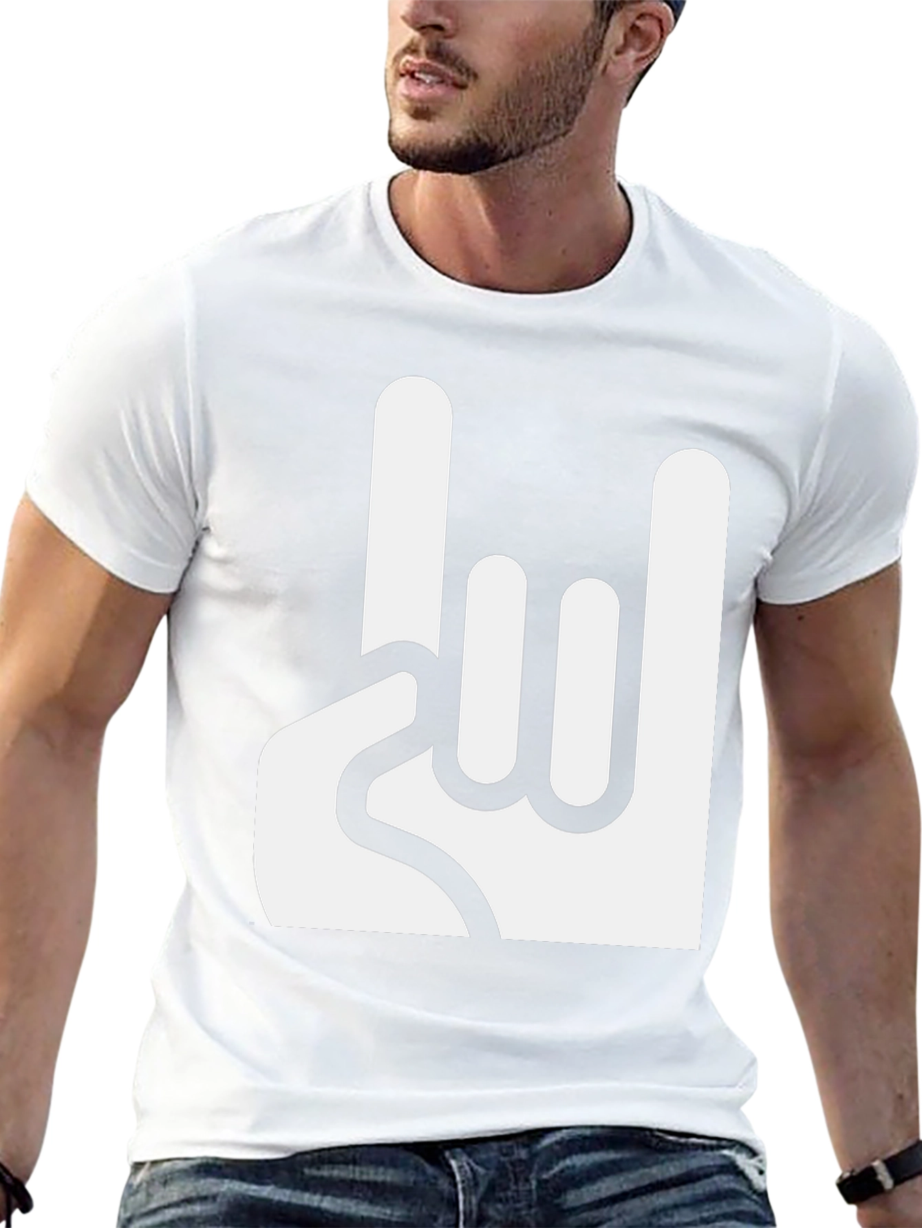 Rock On! Graphic Print Black T-Shirt