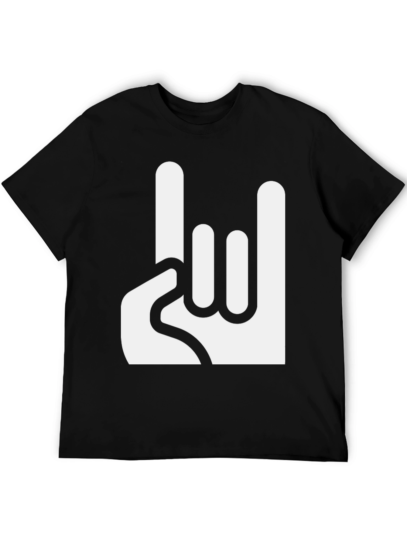 Rock On! Graphic Print Black T-Shirt