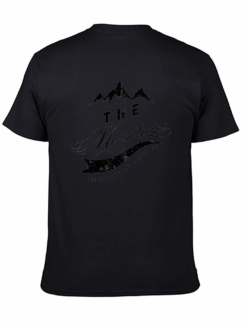 The Mountains Are Calling Black T-Shirt