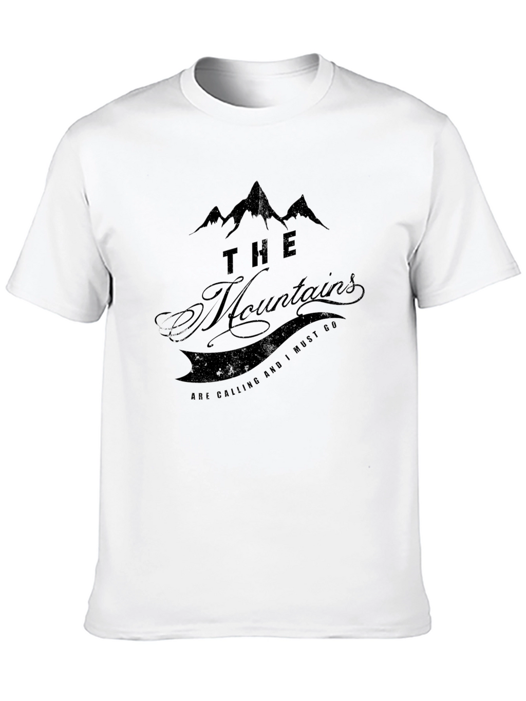 The Mountains Are Calling Black T-Shirt