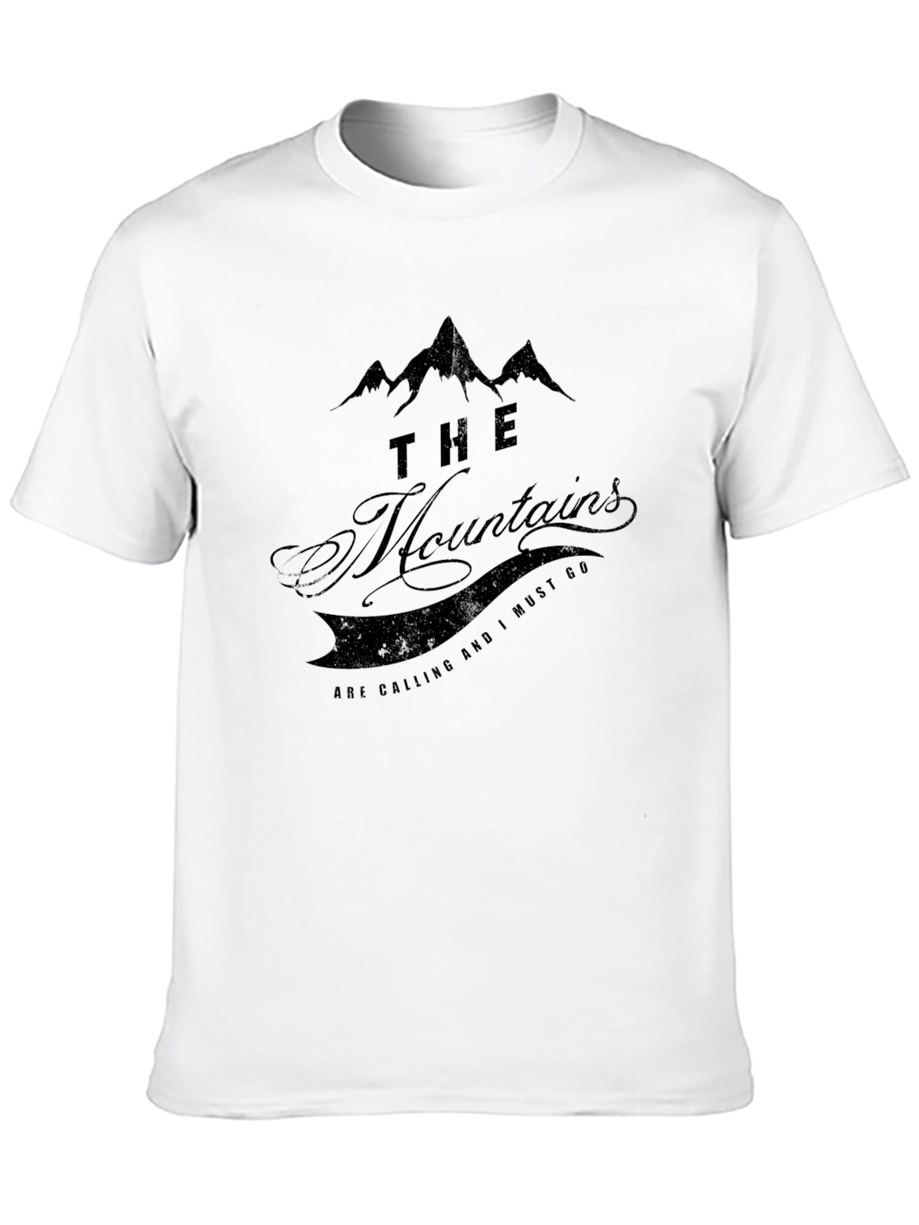 The Mountains Are Calling Black T-Shirt