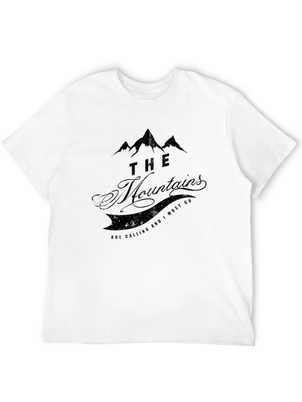 The Mountains Are Calling Black T-Shirt