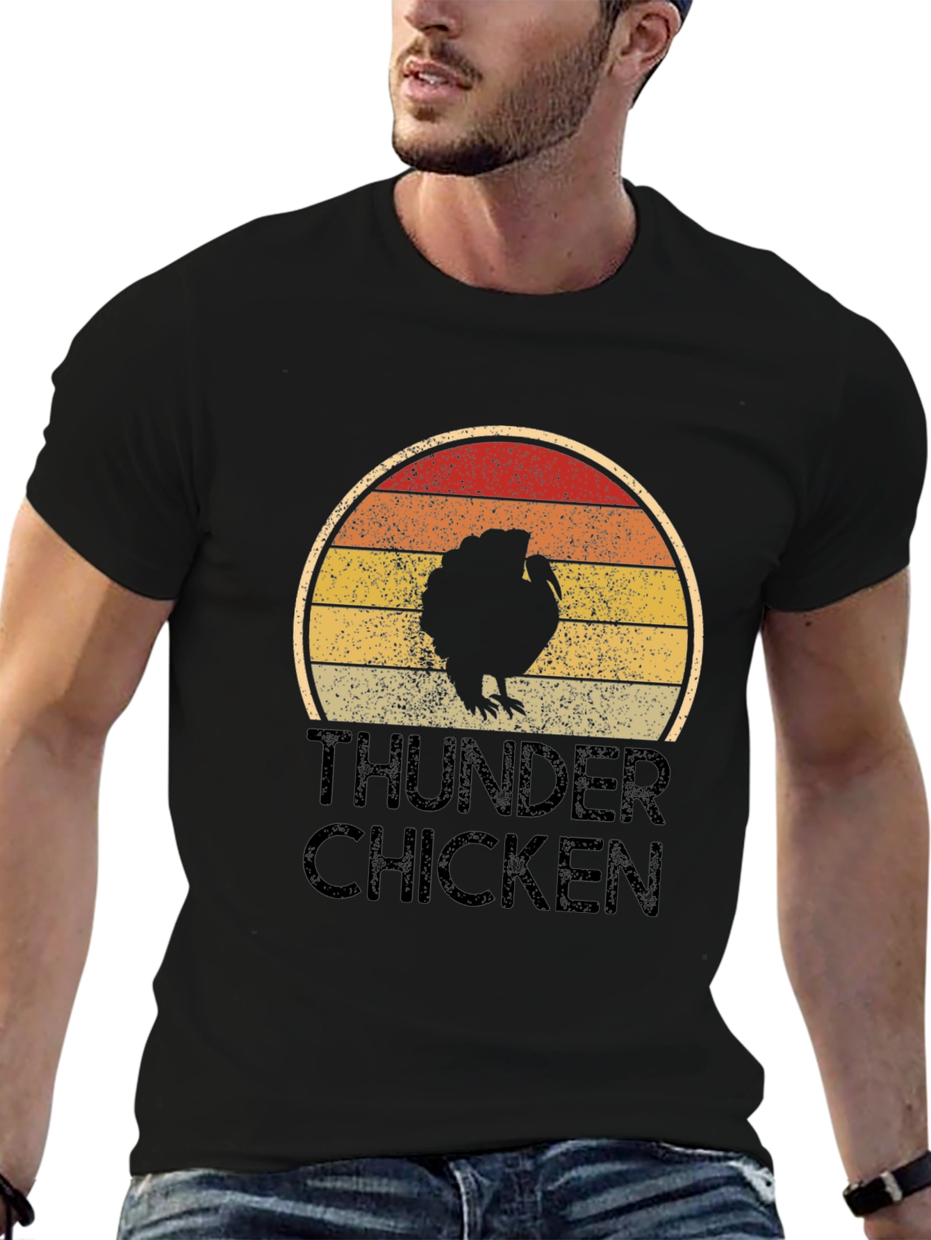 Thunder Chicken T-Shirt - Retro Turkey Design
