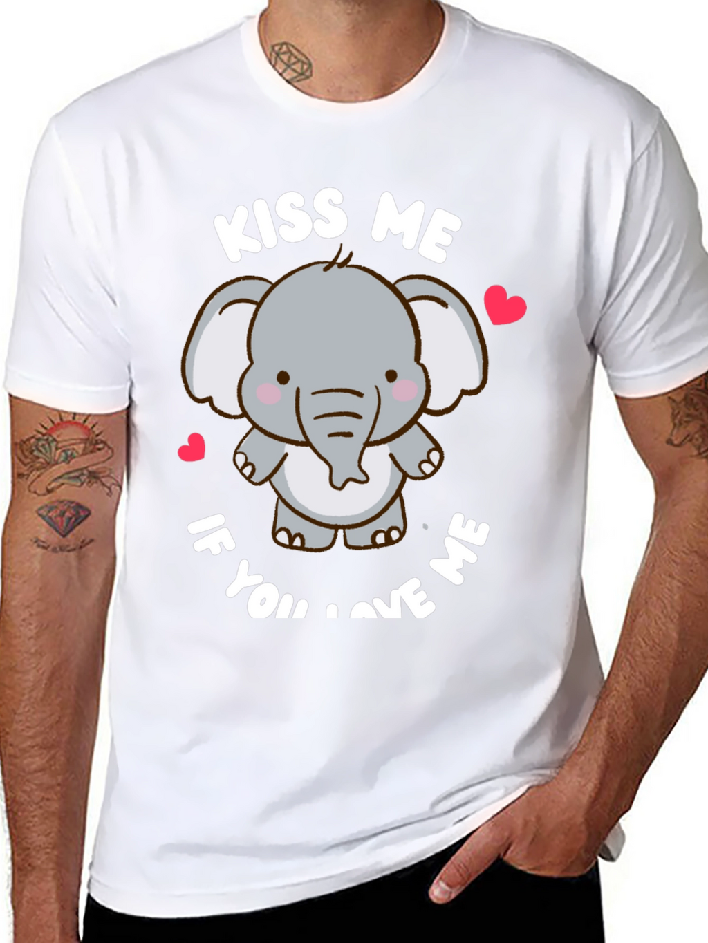 Kiss Me If You Love Me Elephant T-Shirt