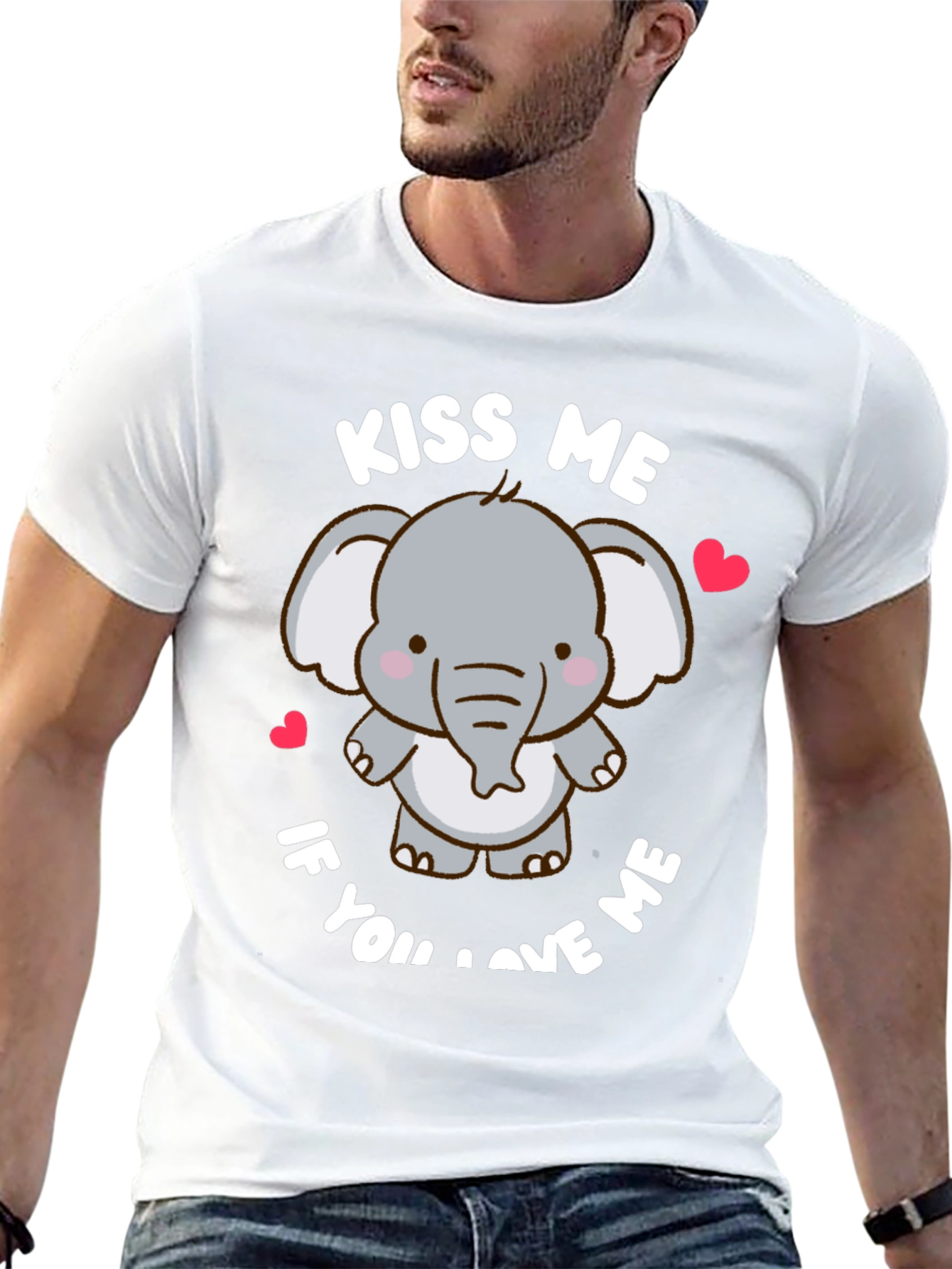 Kiss Me If You Love Me Elephant T-Shirt
