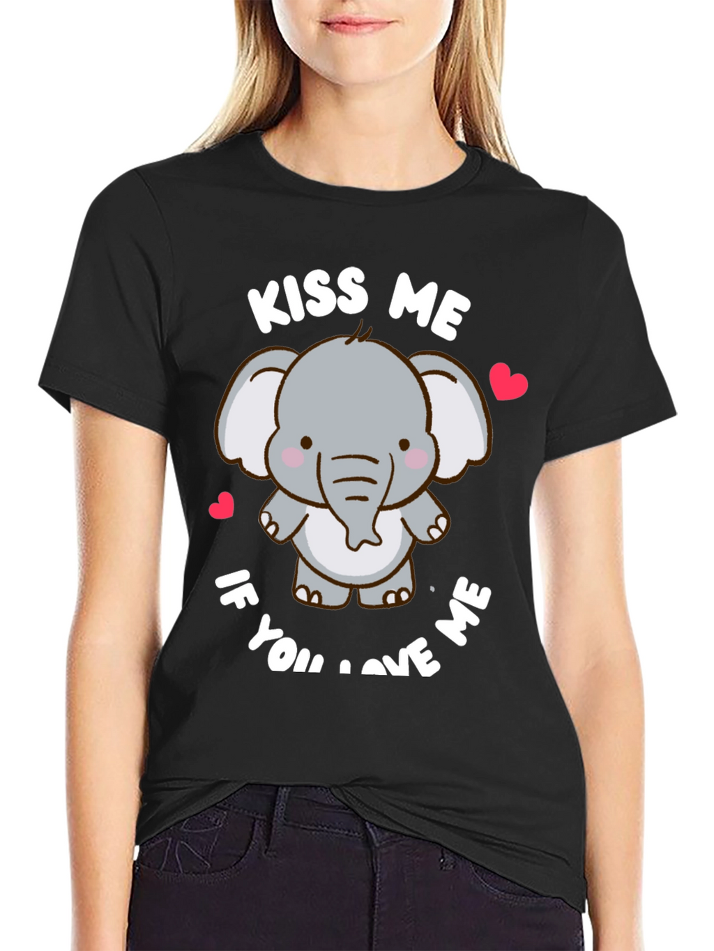 Kiss Me If You Love Me Elephant T-Shirt