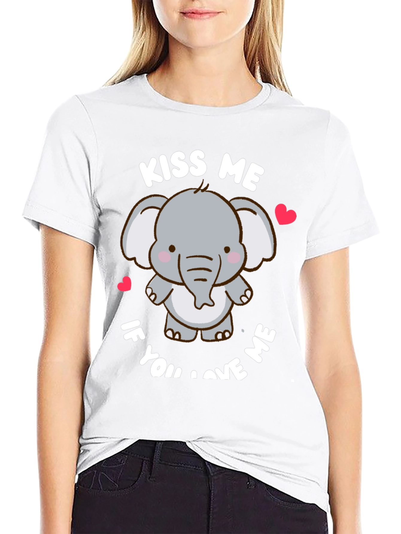 Kiss Me If You Love Me Elephant T-Shirt