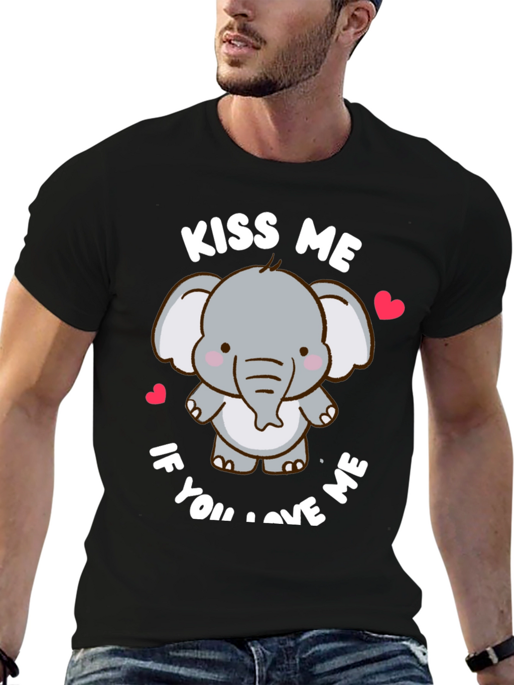 Kiss Me If You Love Me Elephant T-Shirt