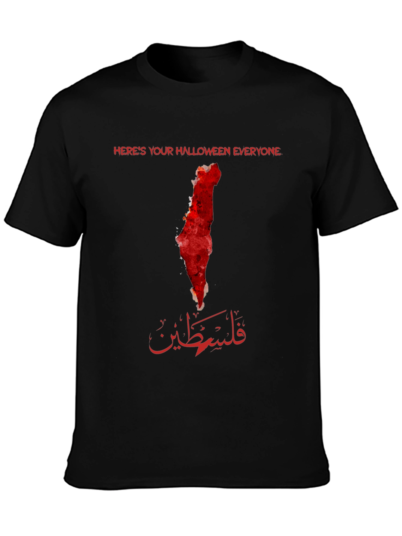 Halloween Palestine Map T-Shirt