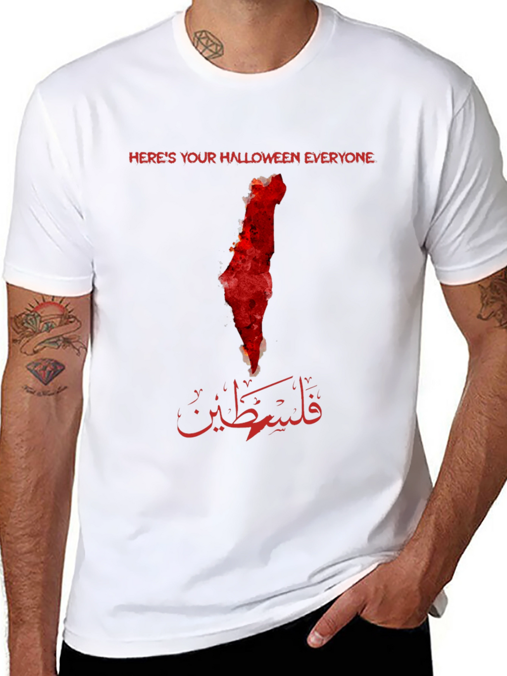 Halloween Palestine Map T-Shirt