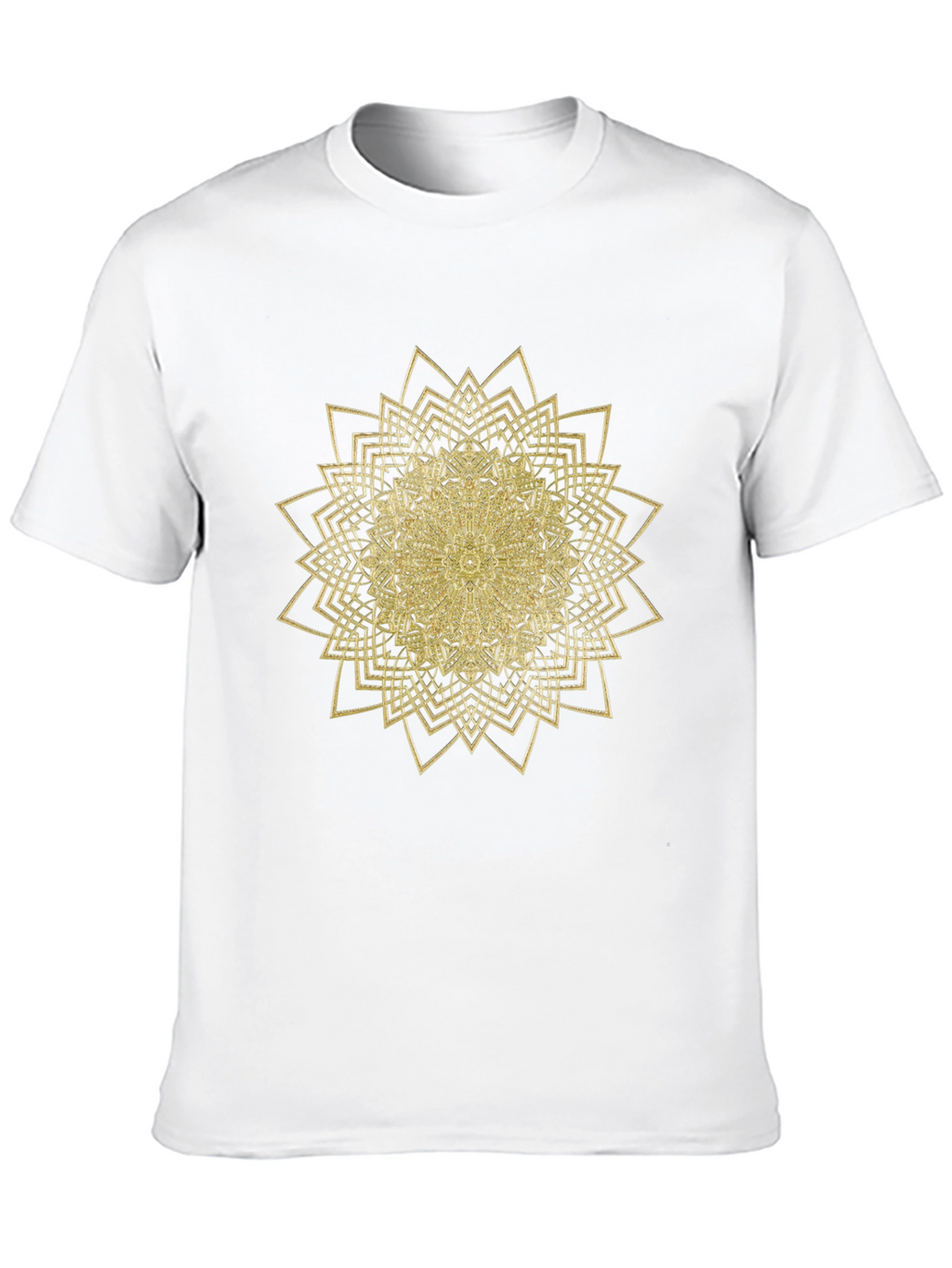 Mens Black T-Shirt with Gold Mandala Design