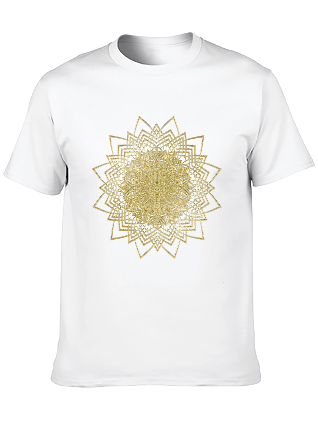 Mens Black T-Shirt with Gold Mandala Design