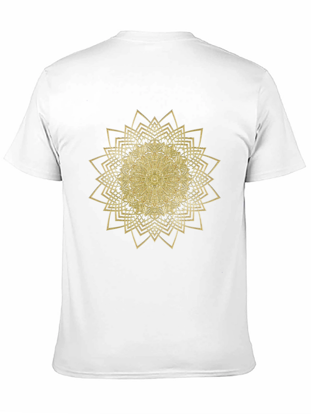 Mens Black T-Shirt with Gold Mandala Design