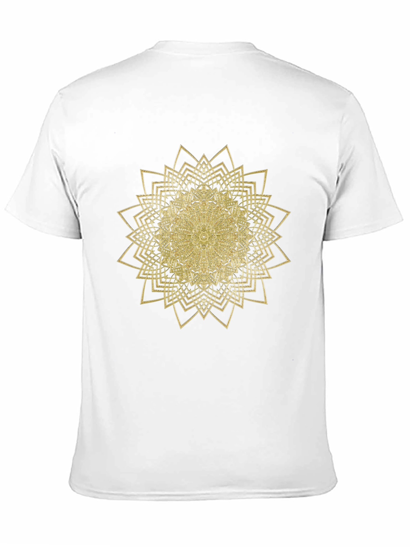 Mens Black T-Shirt with Gold Mandala Design