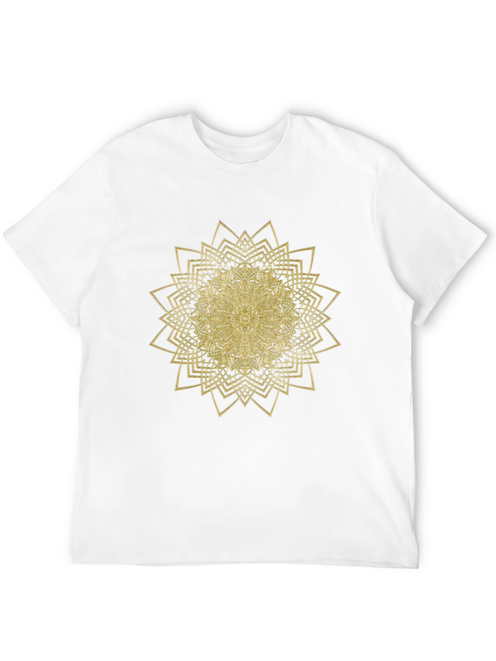 Mens Black T-Shirt with Gold Mandala Design