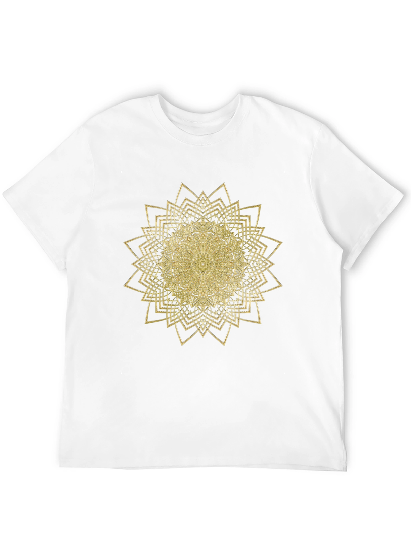 Mens Black T-Shirt with Gold Mandala Design