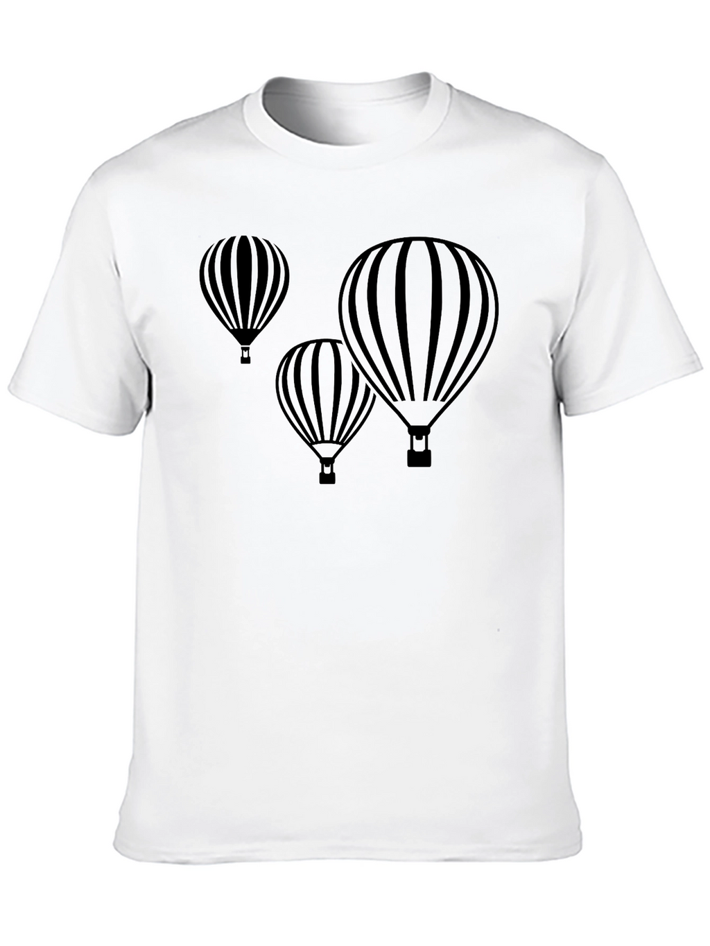 Mens Black Hot Air Balloon Graphic T-Shirt
