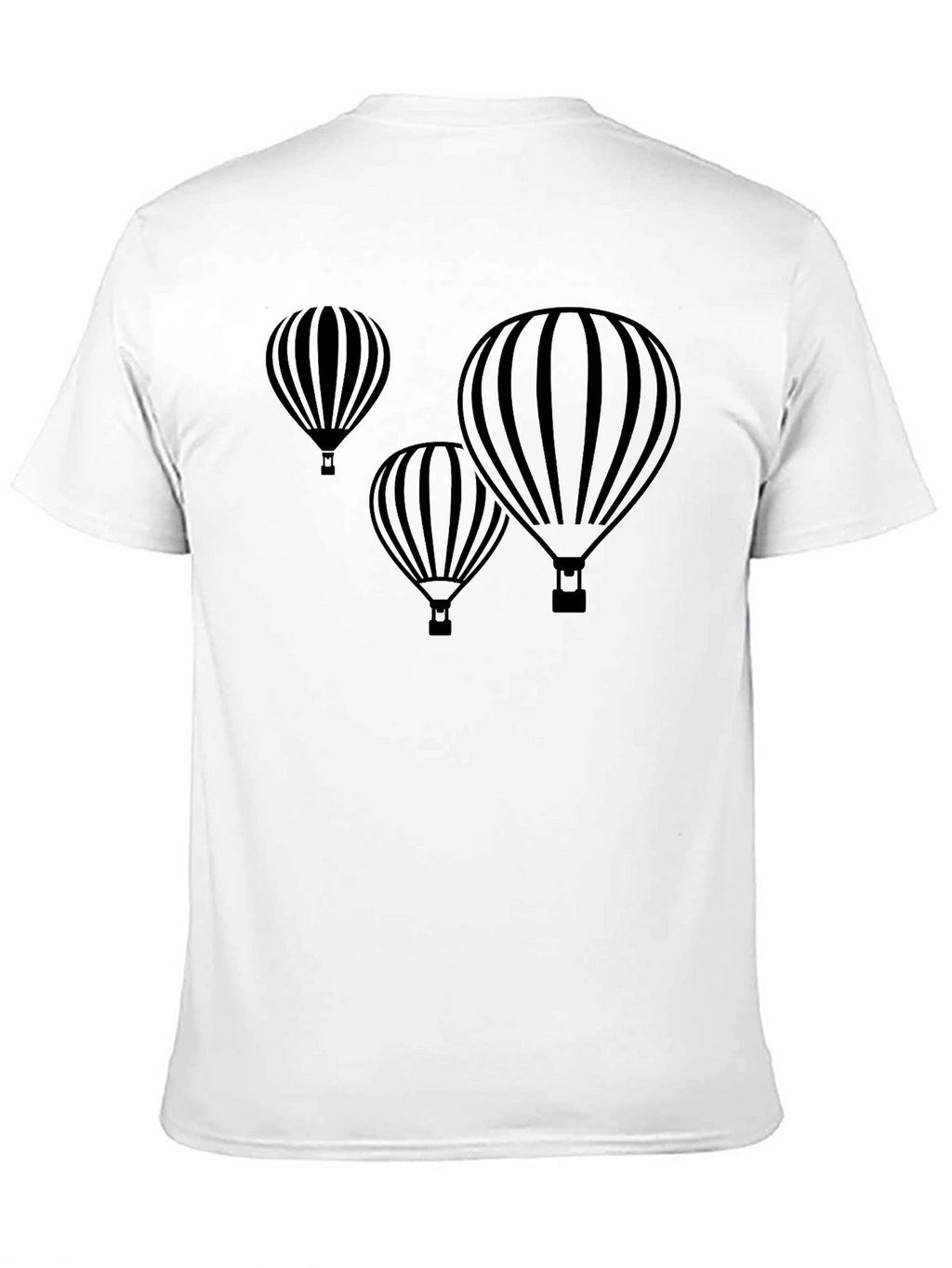 Mens Black Hot Air Balloon Graphic T-Shirt