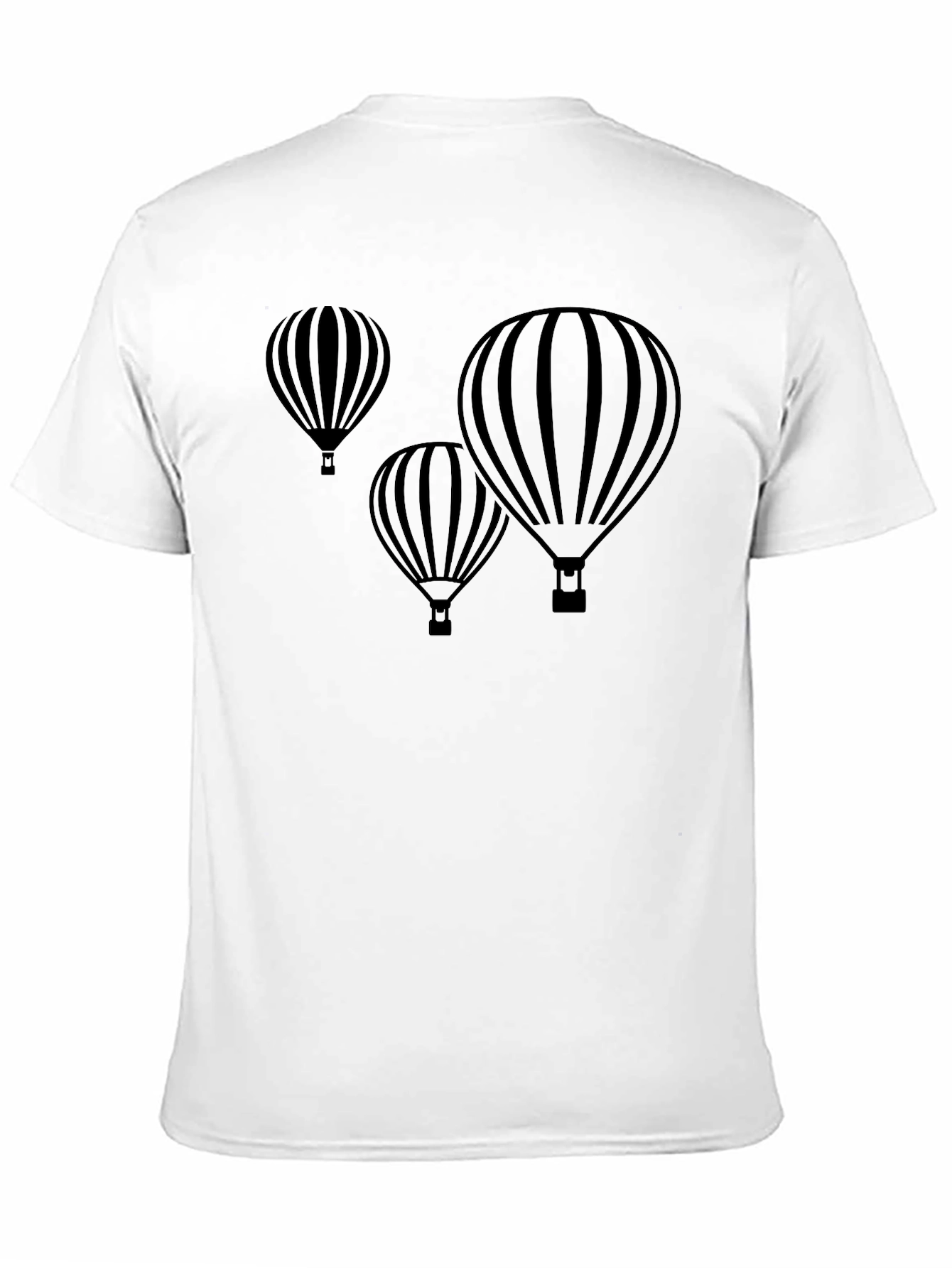 Mens Black Hot Air Balloon Graphic T-Shirt