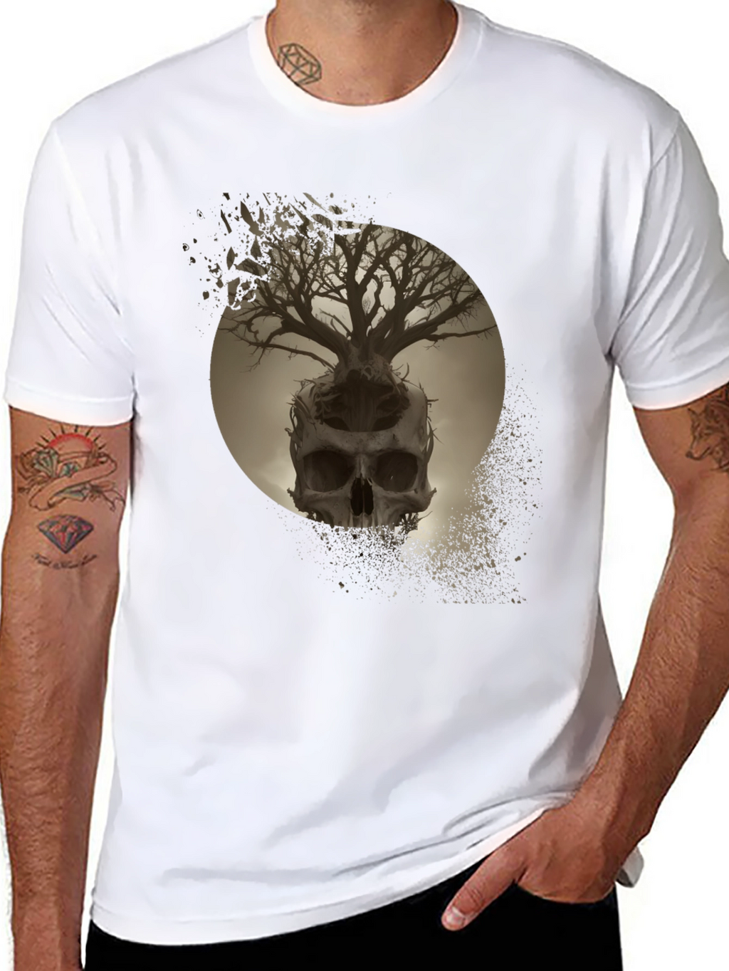 Skull Tree Graphic Tee - Unique Design