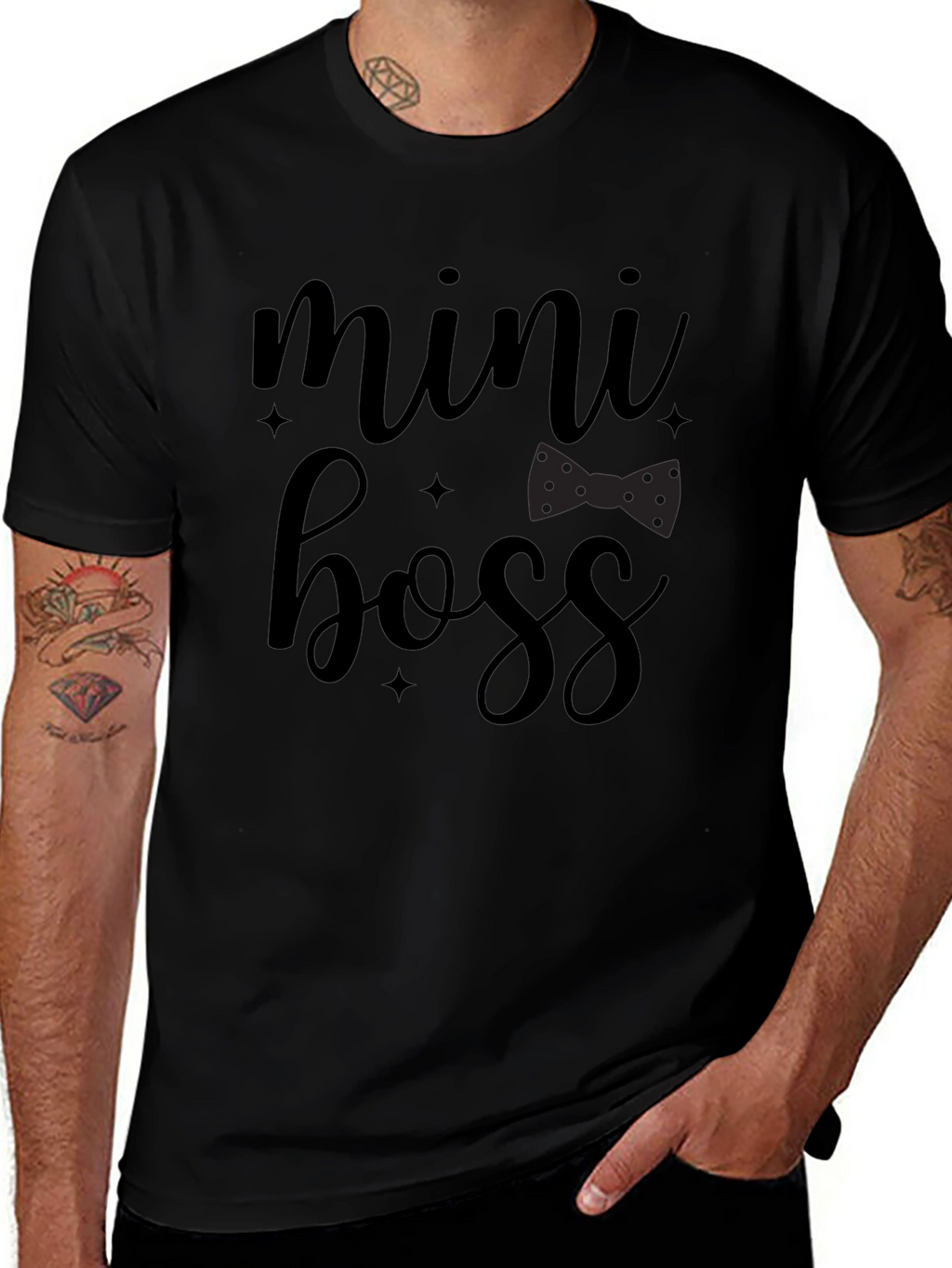 Mini Boss Graphic T-Shirt - Trendy Black Tee