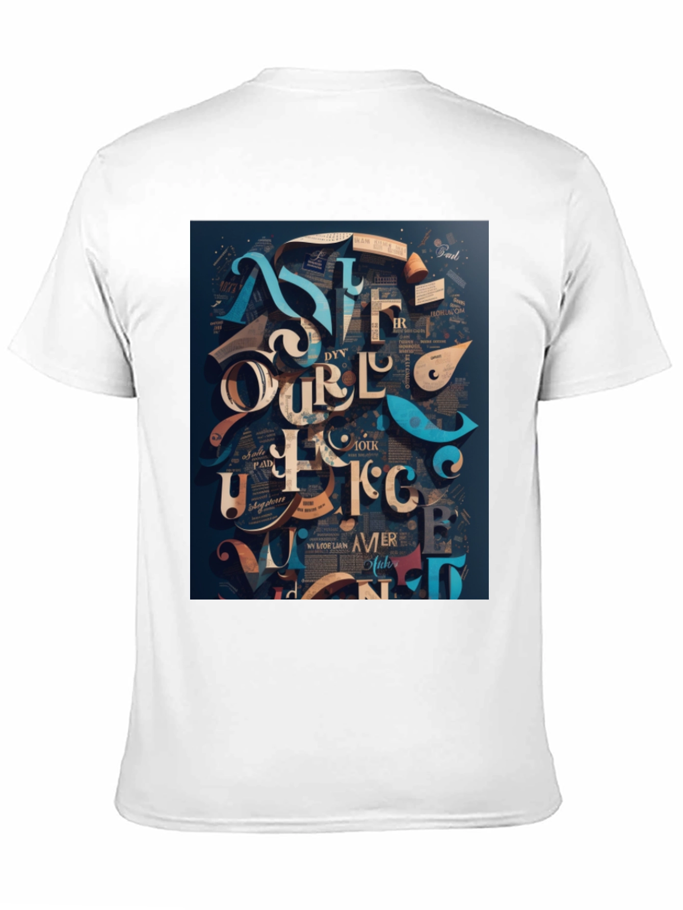 Abstract Lettering Graphic Tee - Black