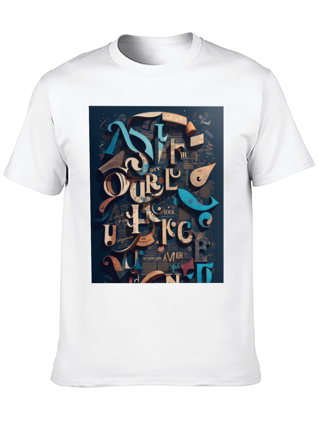Abstract Lettering Graphic Tee - Black