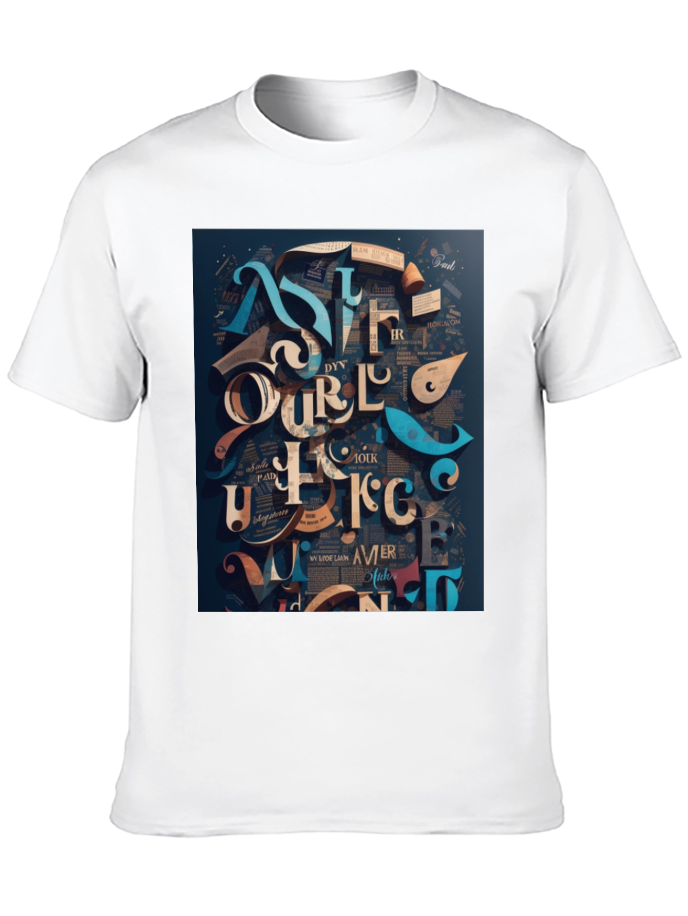 Abstract Lettering Graphic Tee - Black