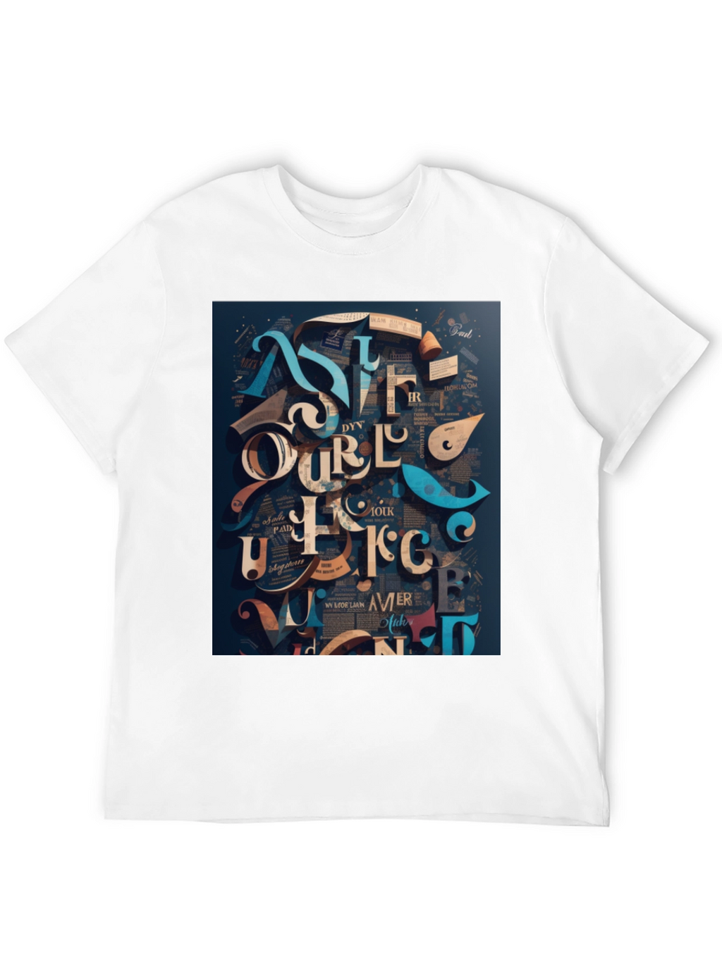 Abstract Lettering Graphic Tee - Black