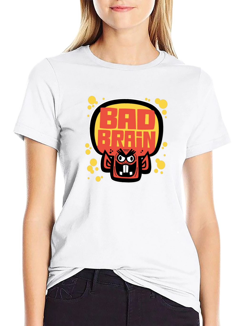 Bad Brains Cartoon Monster Graphic Black T-Shirt
