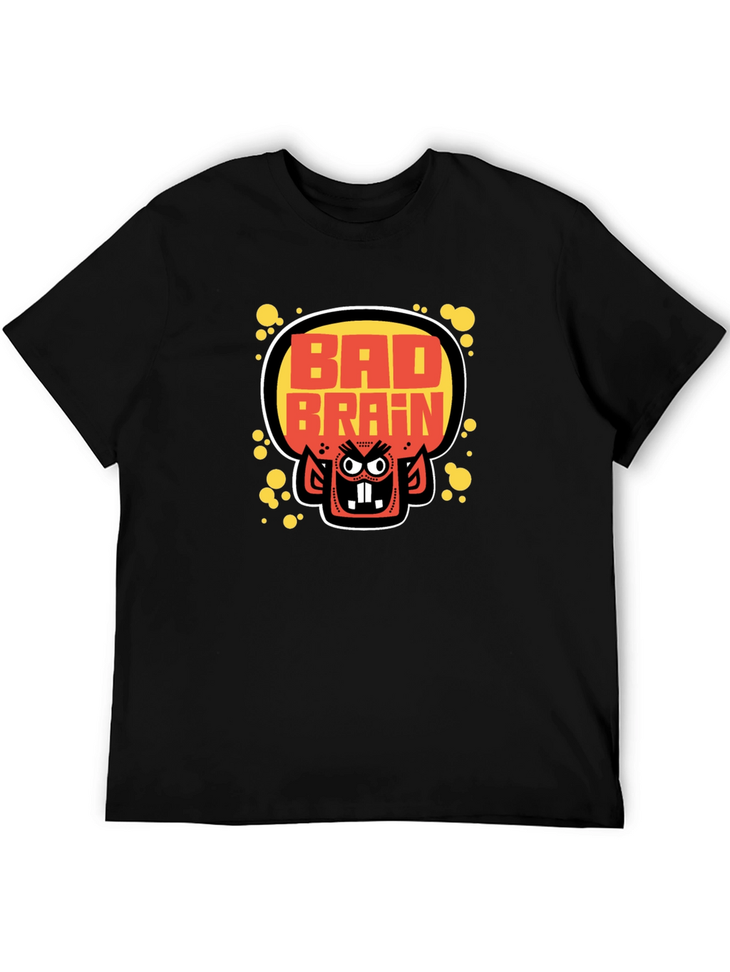 Bad Brains Cartoon Monster Graphic Black T-Shirt