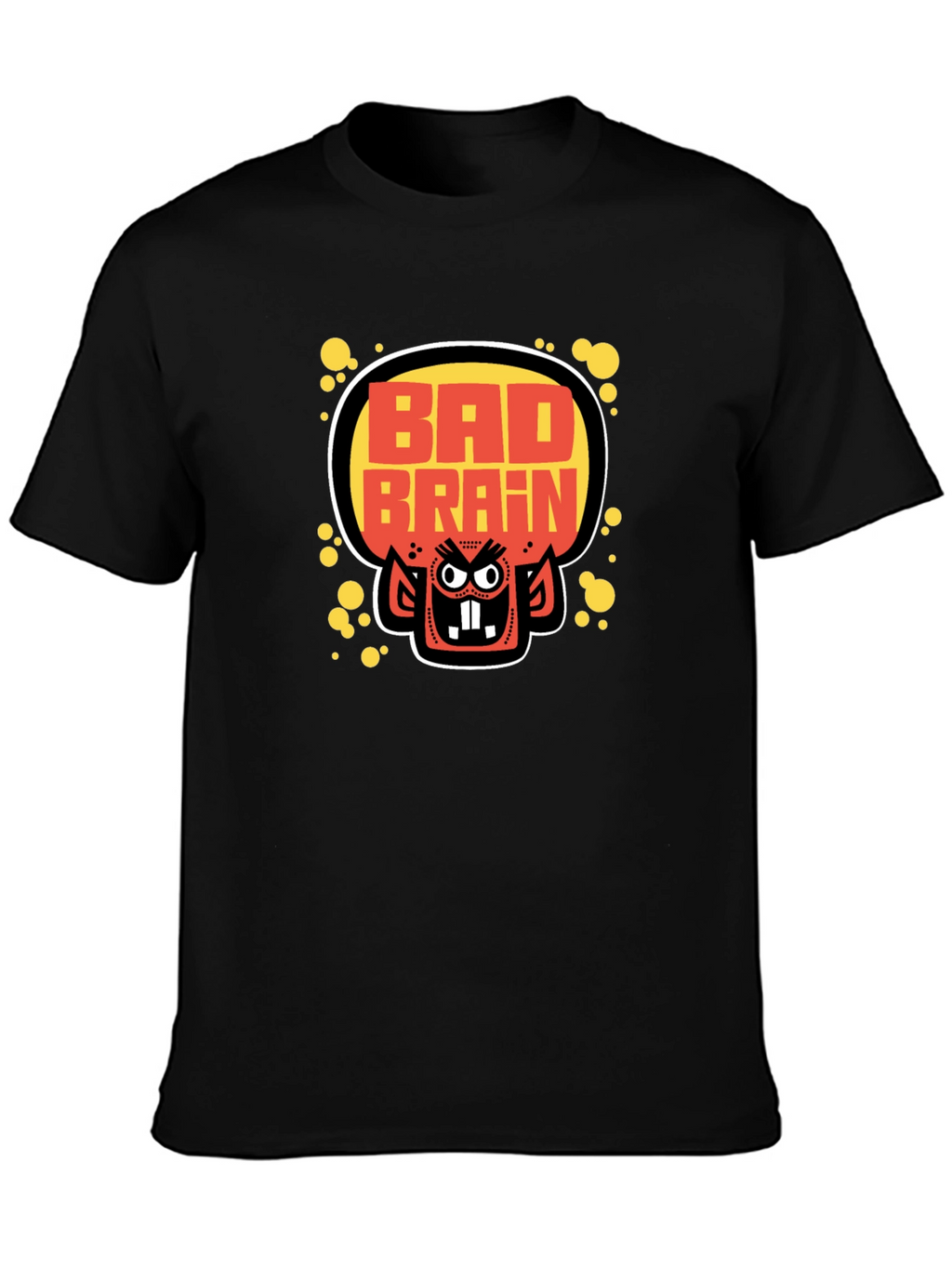 Bad Brains Cartoon Monster Graphic Black T-Shirt