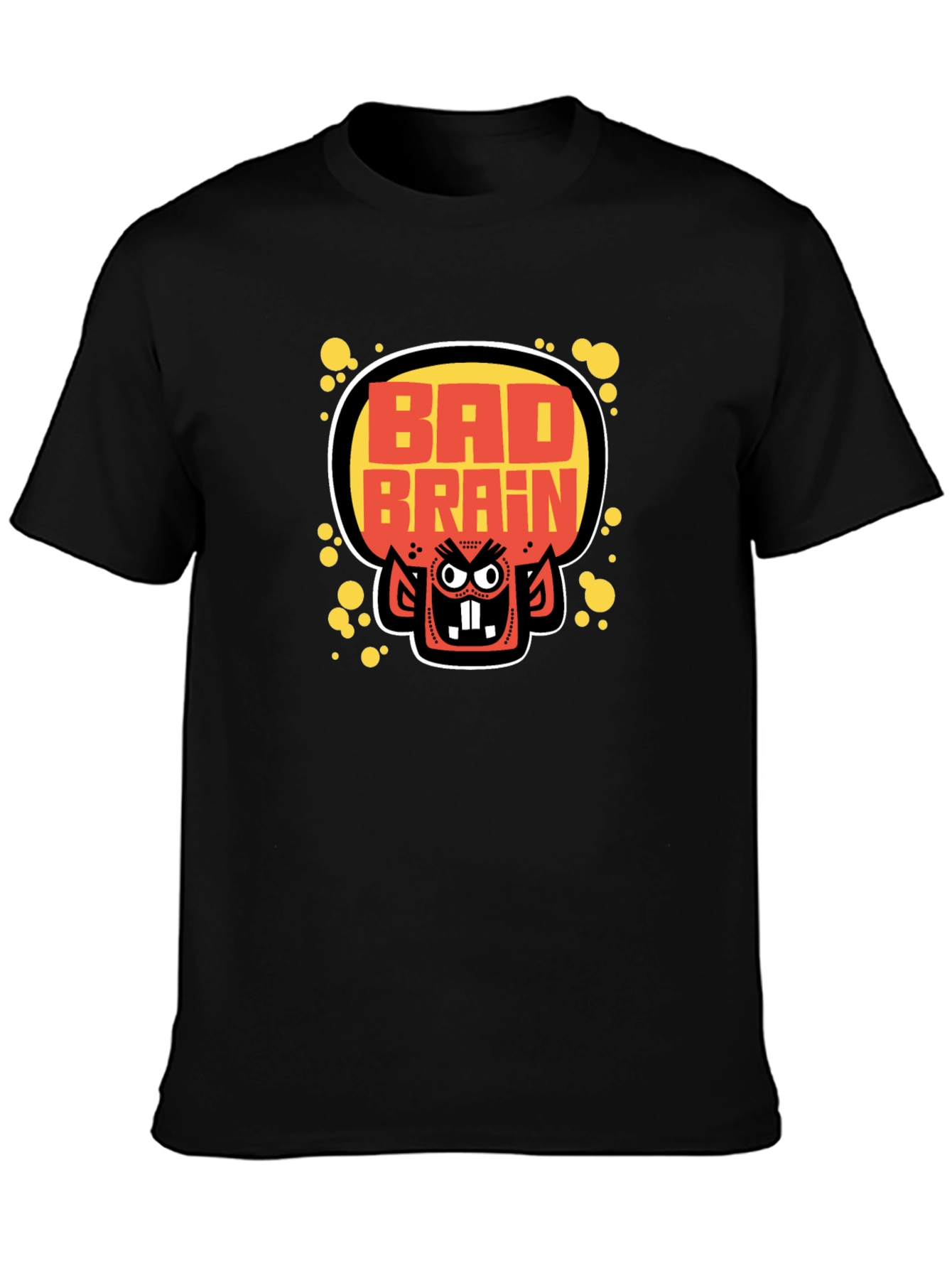 Bad Brains Cartoon Monster Graphic Black T-Shirt