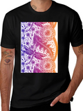 Lace Dragonfly Graphic Tee - Black Cotton Casual T-Shirt