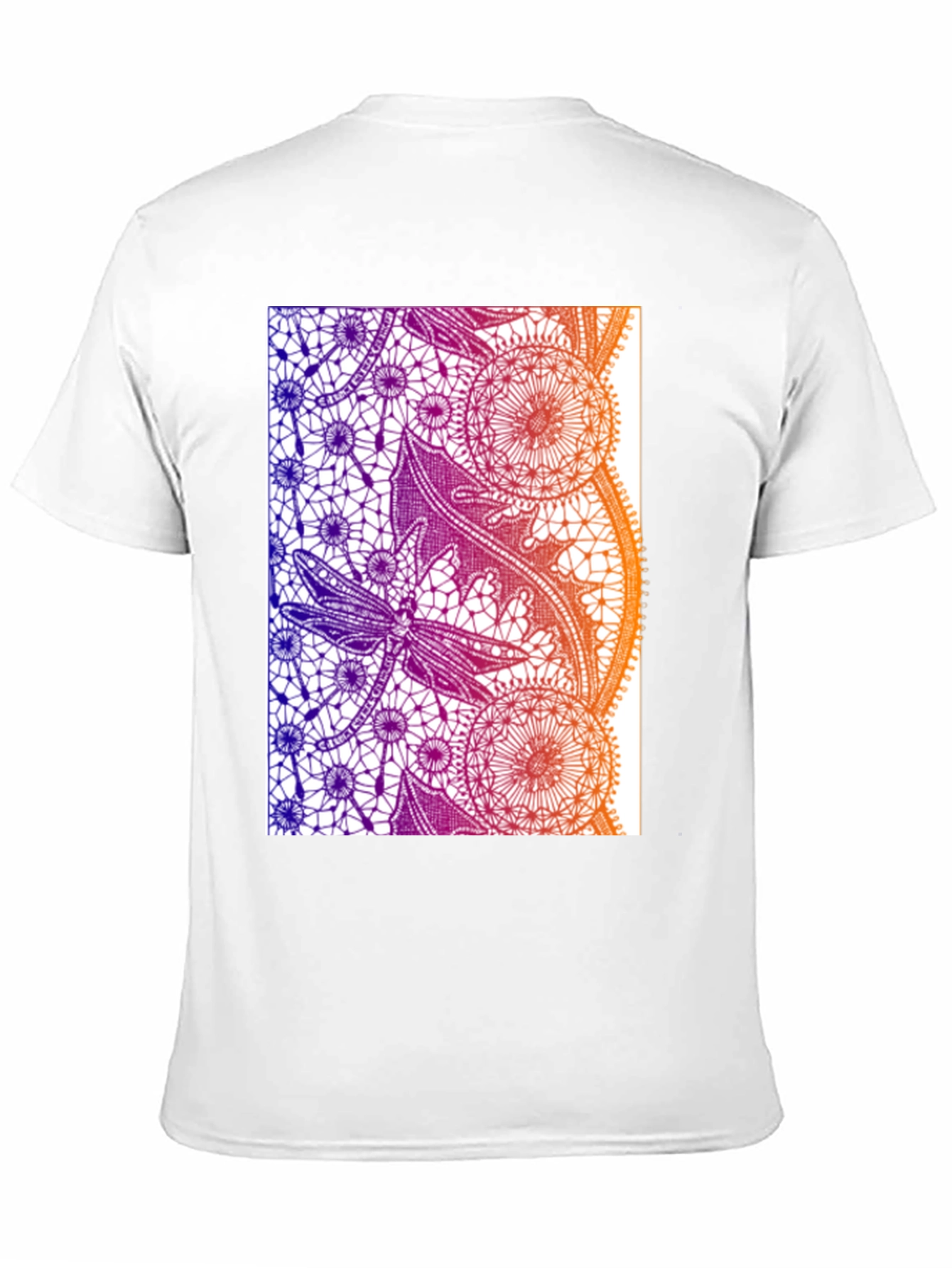 Lace Dragonfly Graphic Tee - Black Cotton Casual T-Shirt