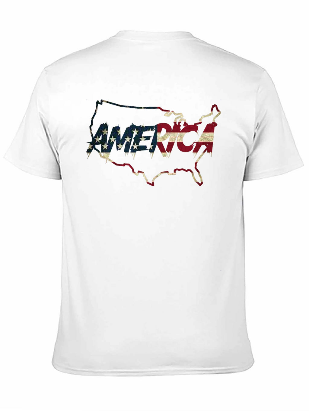 USA Flag Map Graphic Tee - Patriotic Black T-Shirt