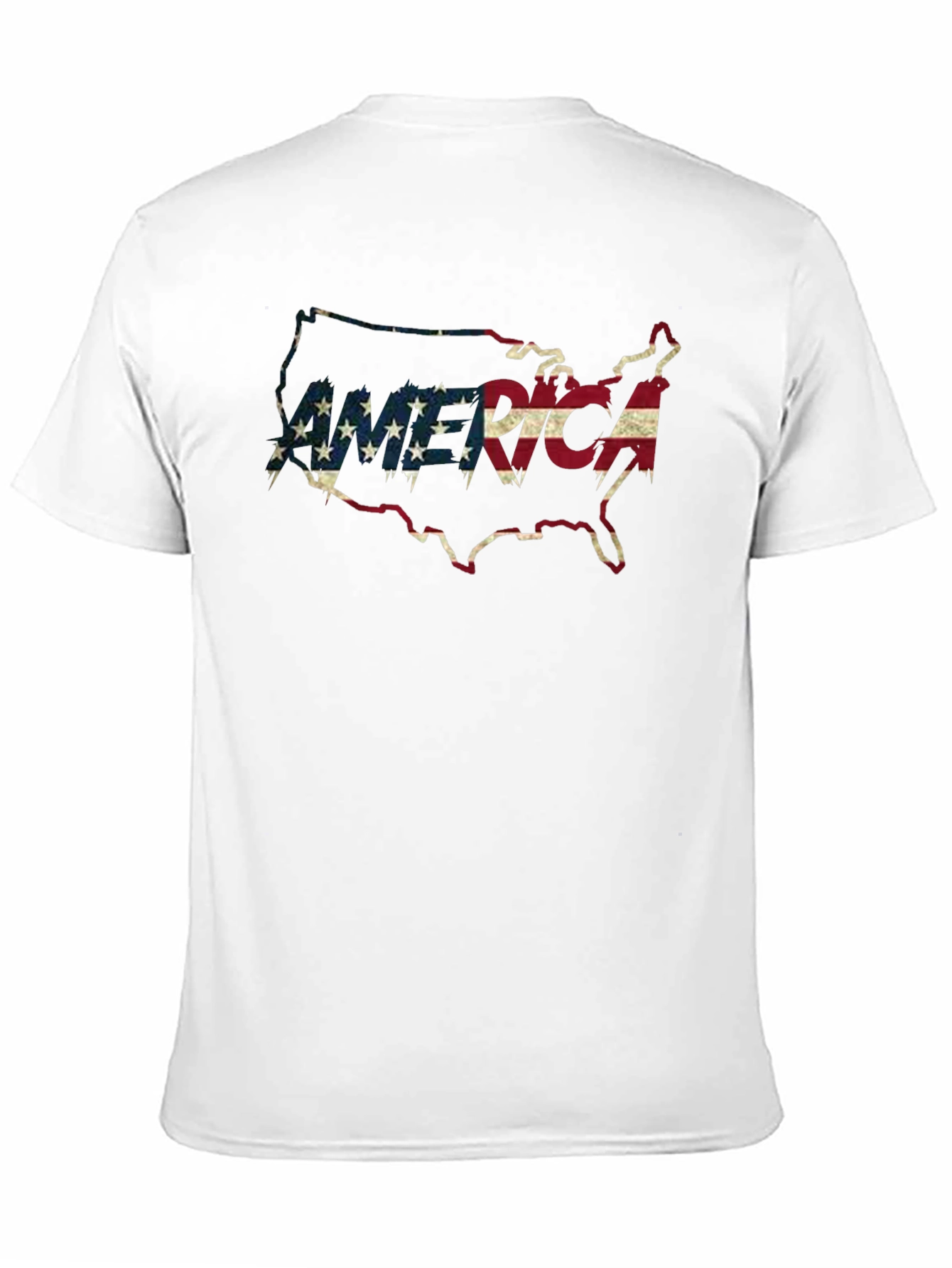 USA Flag Map Graphic Tee - Patriotic Black T-Shirt