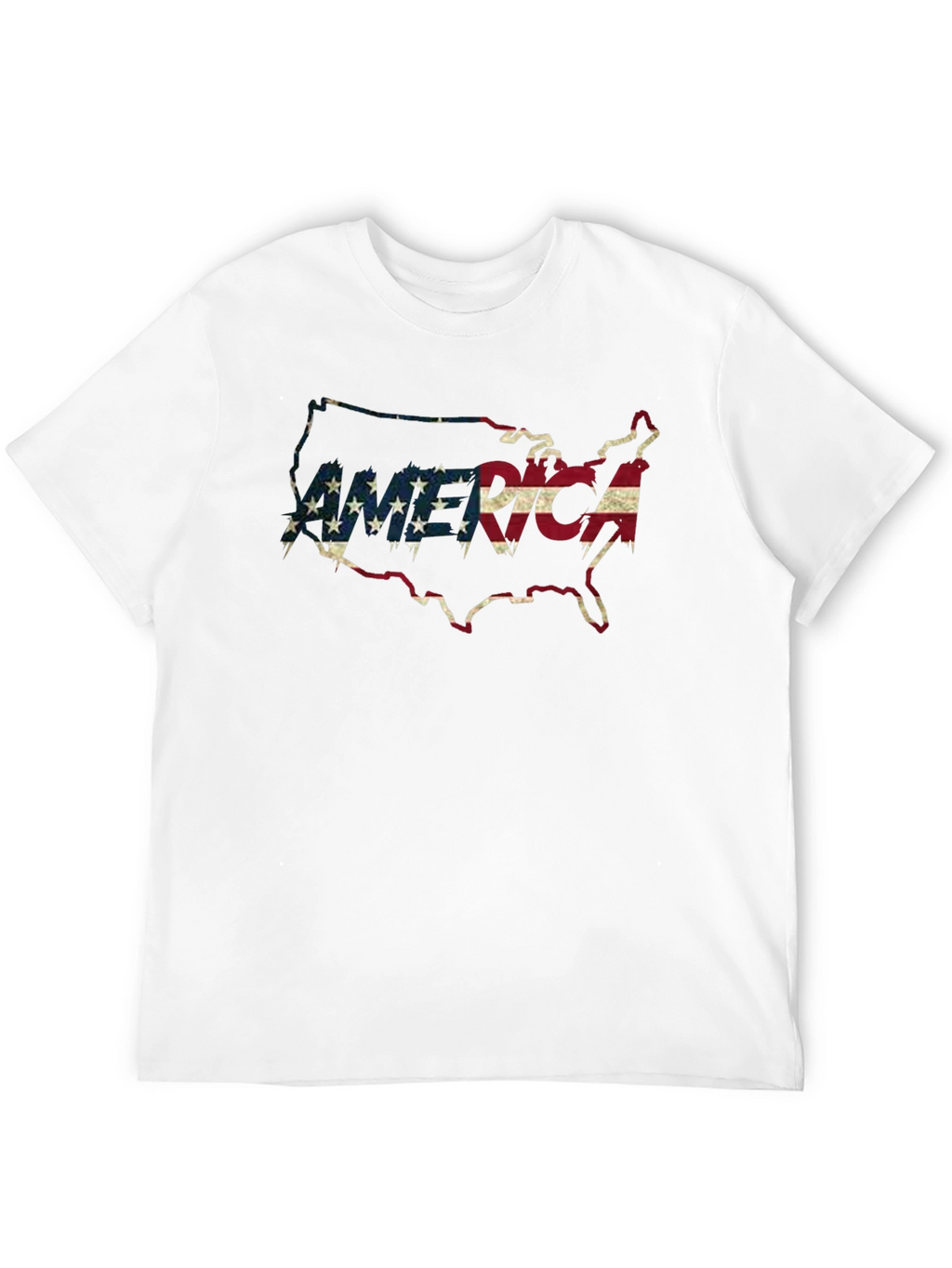USA Flag Map Graphic Tee - Patriotic Black T-Shirt