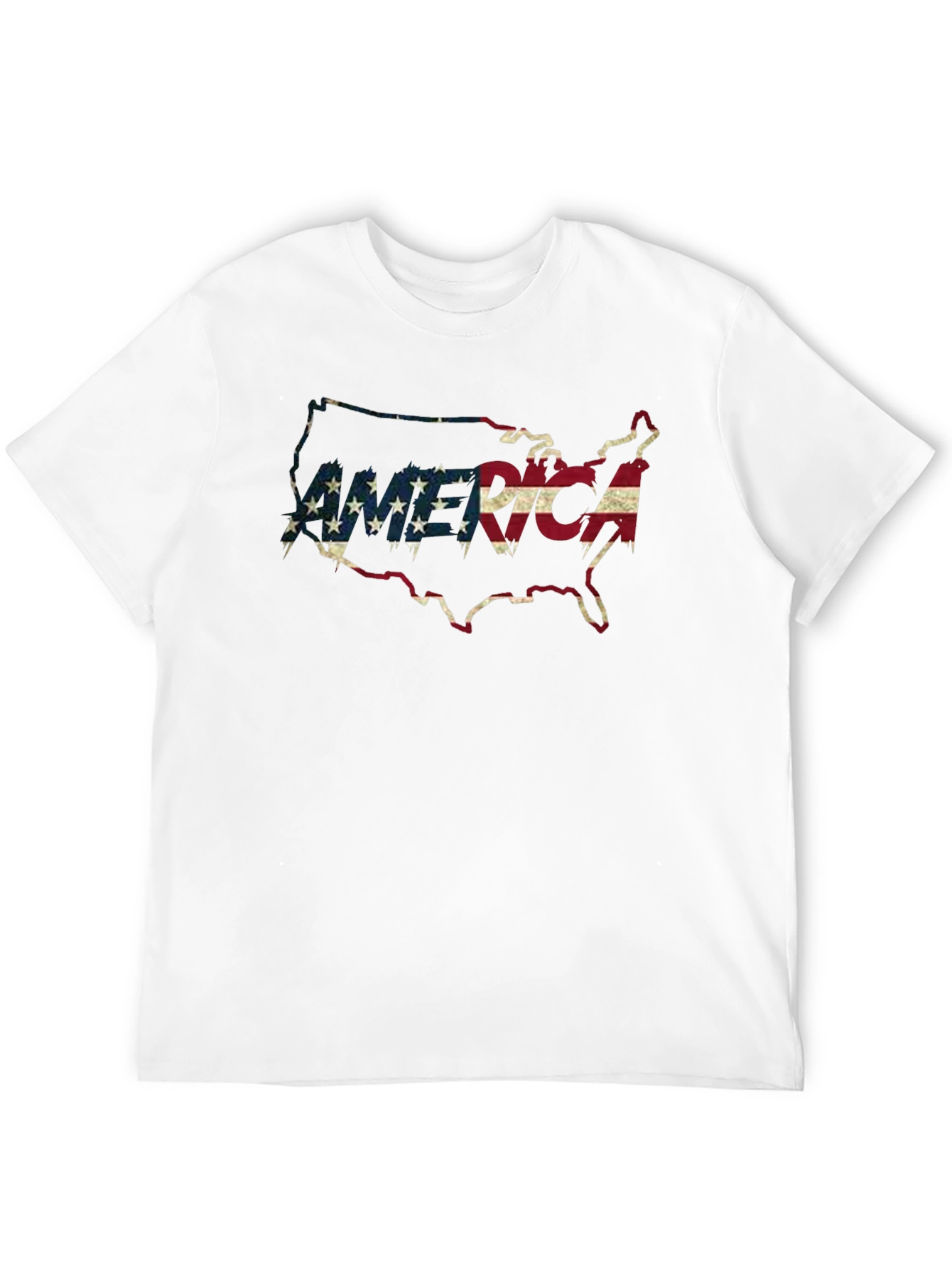 USA Flag Map Graphic Tee - Patriotic Black T-Shirt