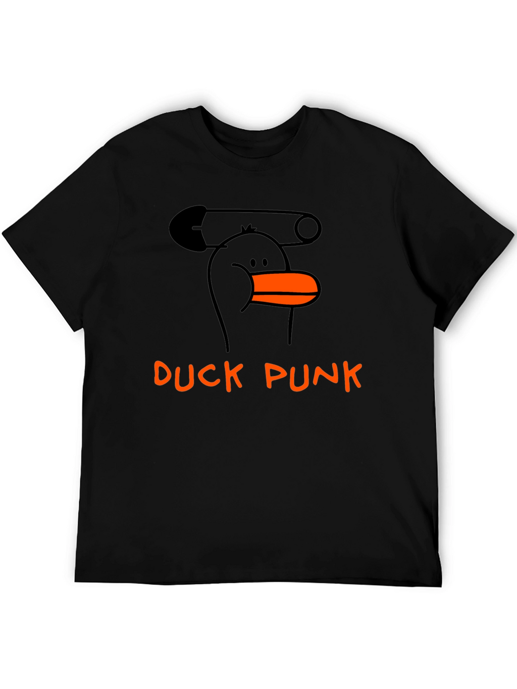 Duck Punk Black Cotton Graphic T-Shirt