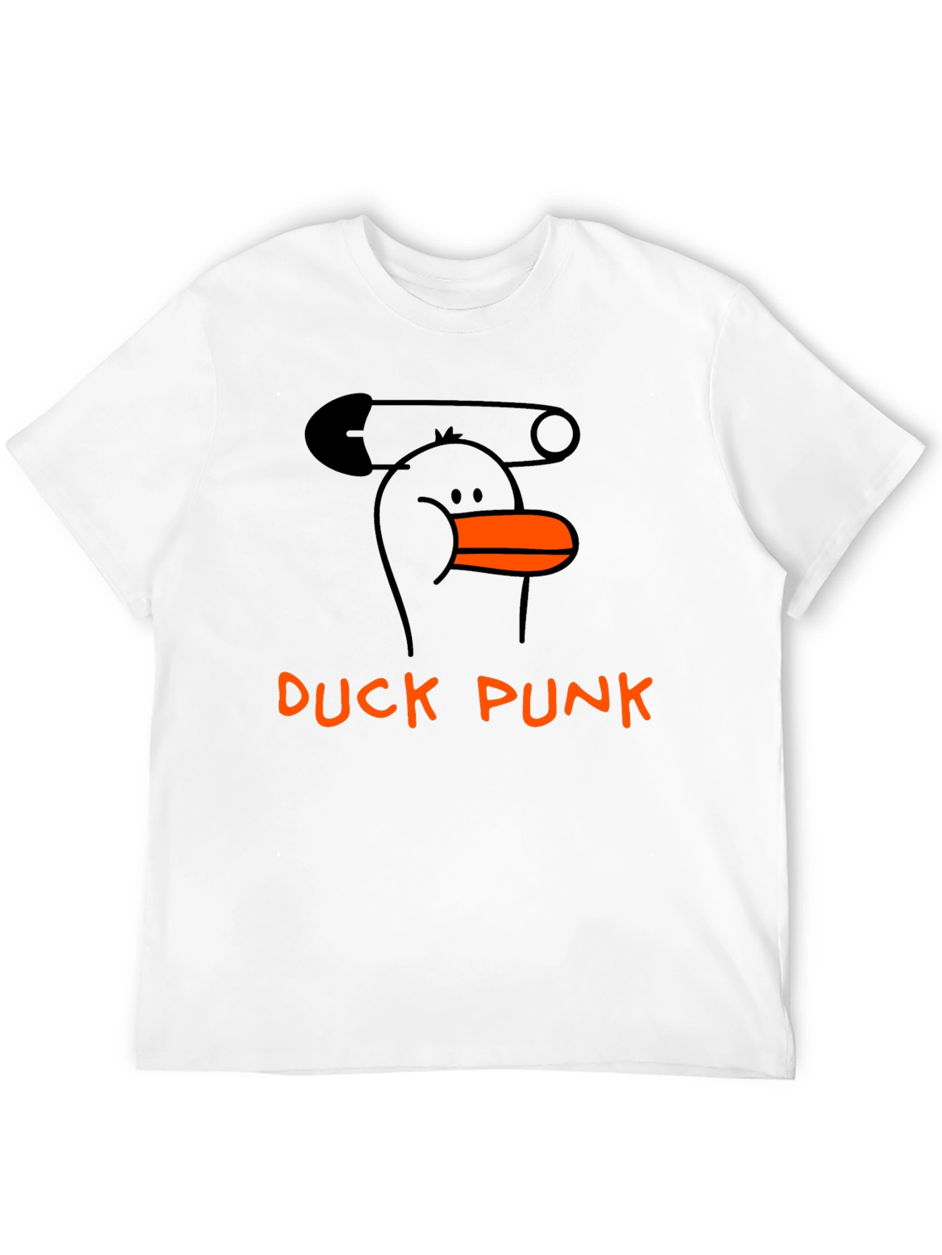Duck Punk Black Cotton Graphic T-Shirt